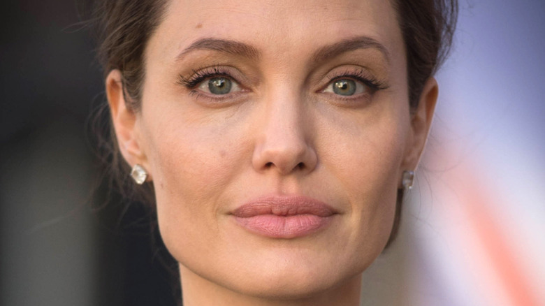 Angelina Jolie staring away