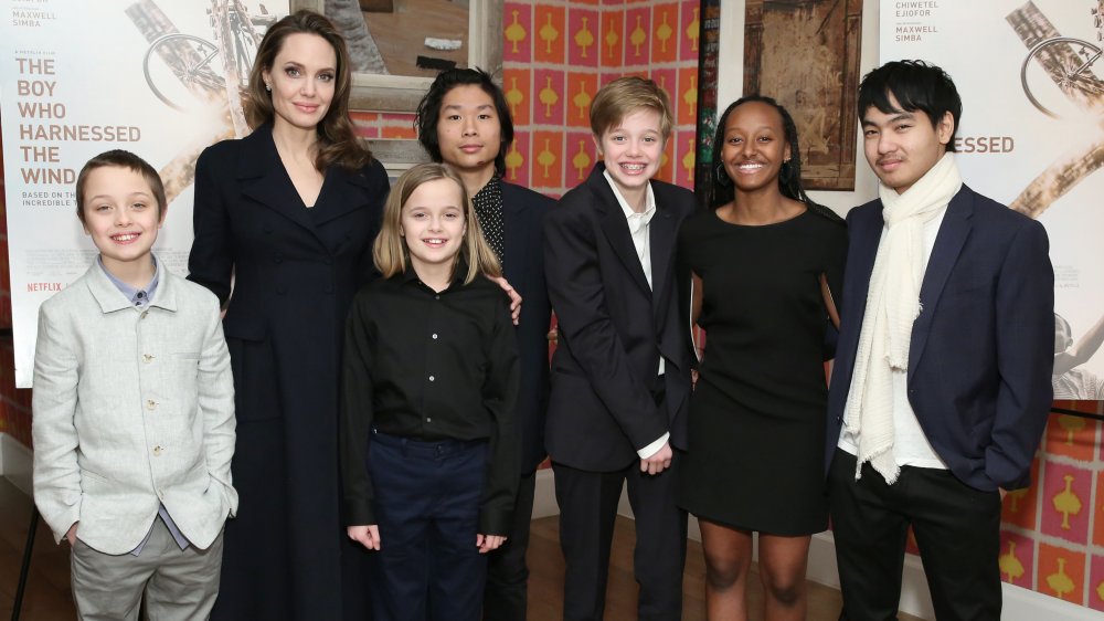 Angelina Jolie with her kids