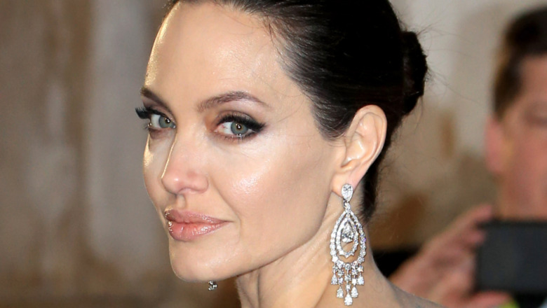 Angelina Jolie posing at a red carpet event