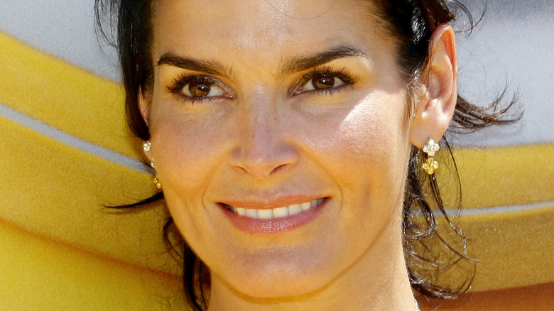 Angie Harmon smiling and looking to the side