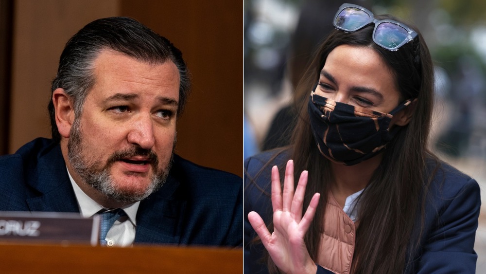 Ted Cruz and AOC split image