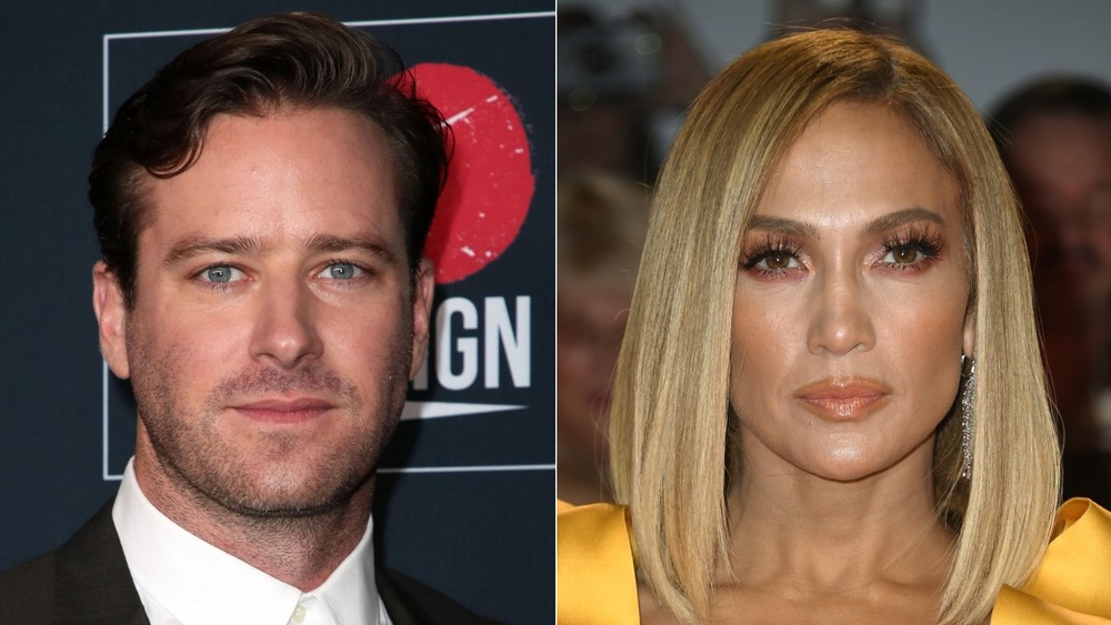 Armie Hammer, Jennifer Lopez looking serious