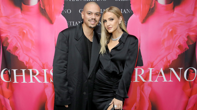 Evan Ross and Ashlee Simpson posing together