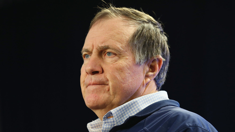 Bill Belichick staring off into the distance