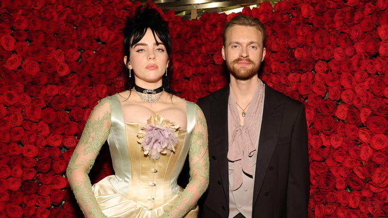 Billie Eilish poses with Finneas 