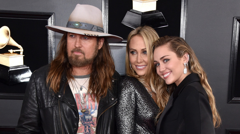 Billy Ray, Tish and Miley Cyrus walk the red carpet