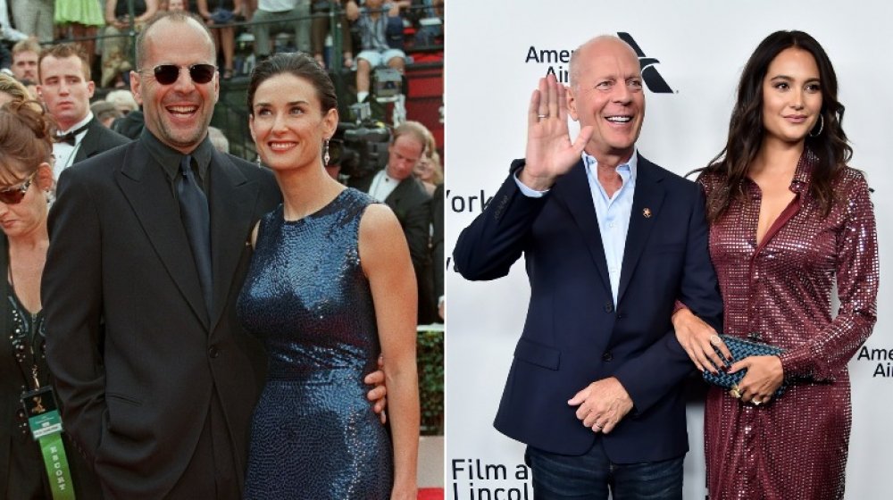 Bruce Willis and Demi Moore; Bruce Willis and Emma Heming