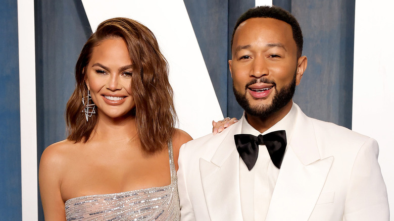 Chrissy Teigen and John Legend at the 2022 Vanity Fair afterparty