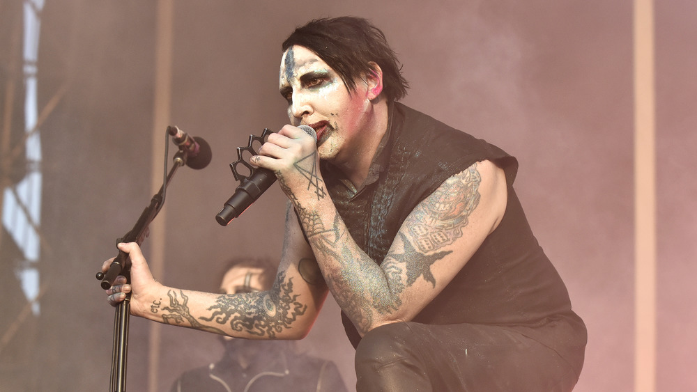 Marilyn Manson performing on stage