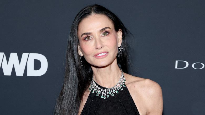 Demi Moore at Harper's Bazaar Exhibition at Paris Fashion Week in 2020