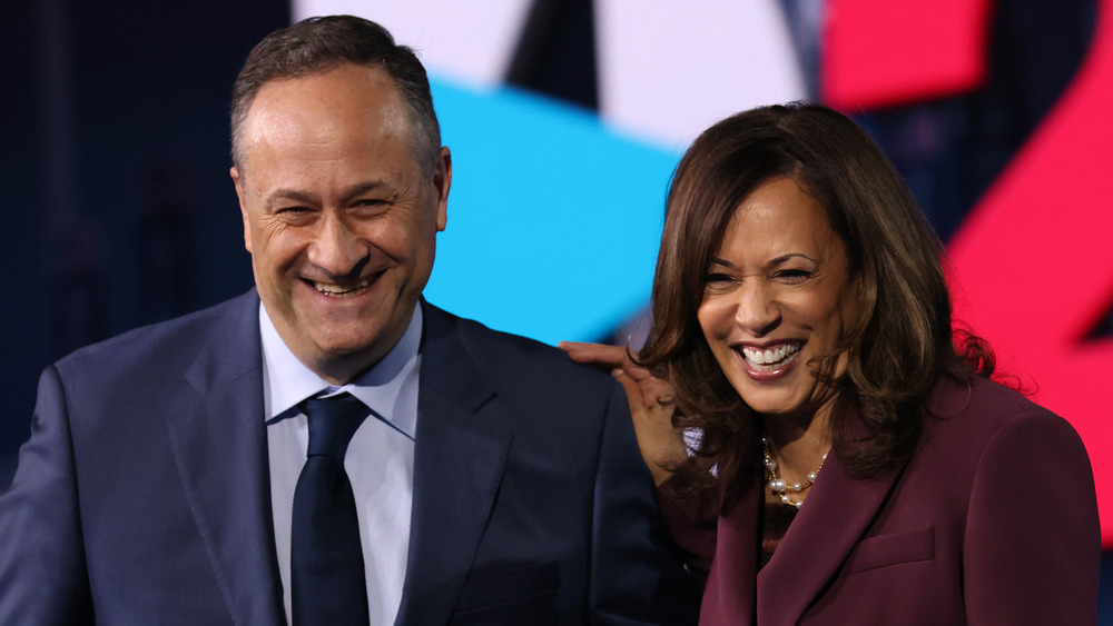 Vice President Kamala Harris and second gentleman Doug Emhoff smiling