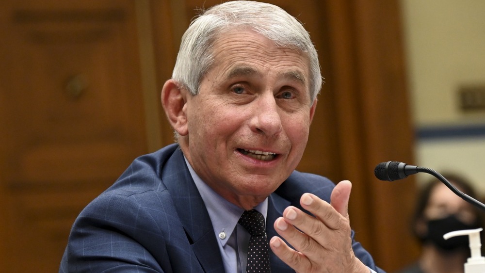 Dr. Anthony Fauci testifies in front of microphone