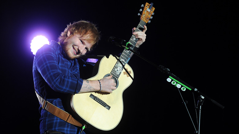 Ed Sheeran performing