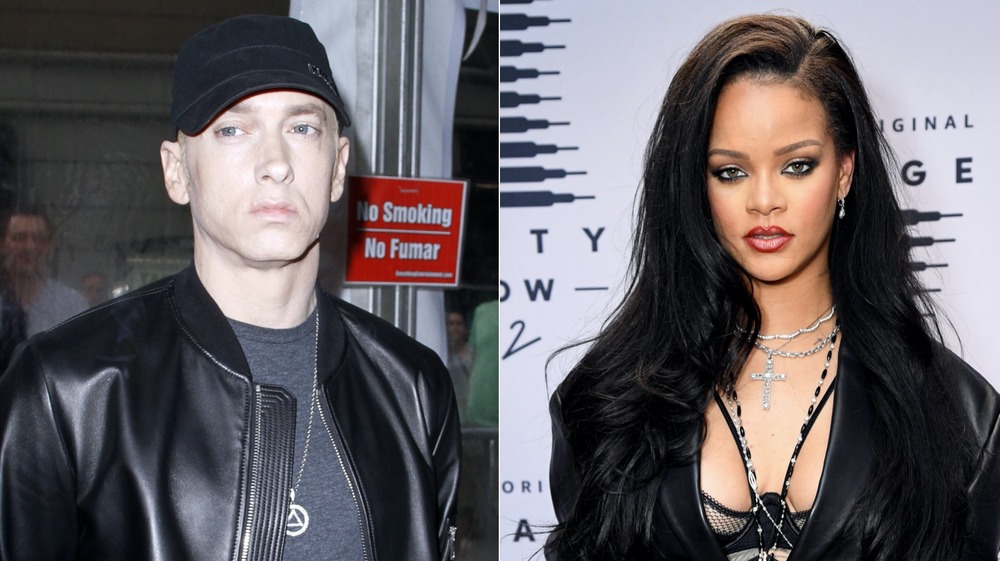 Eminem and Rihanna not smiling