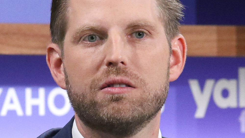 Eric Trump looking off into the distance