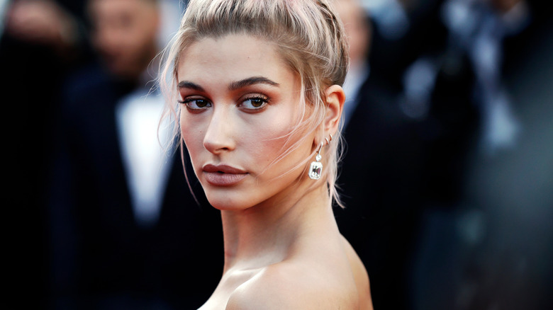 Hailey Bieber on red carpet 
