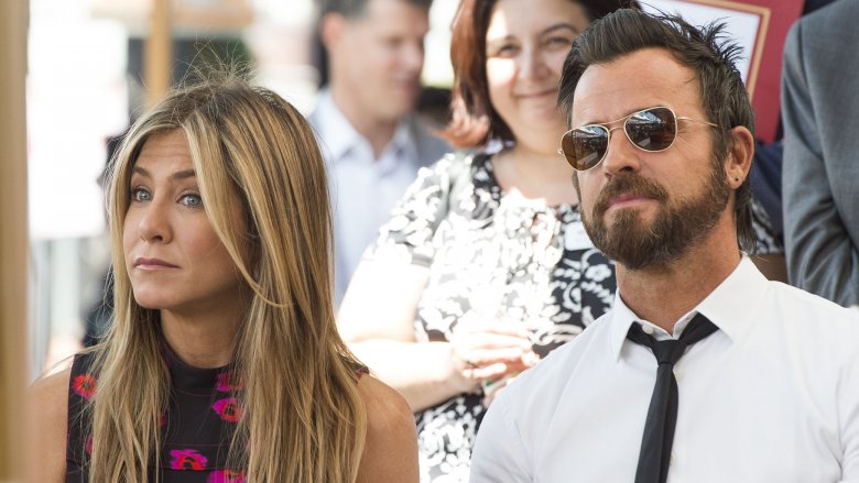 US actor Justin Theroux, left and his wife US actress Jennifer