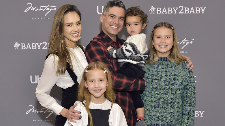 Jessica Alba, with her husband Cash Warren and their three children including Honor, in 2019