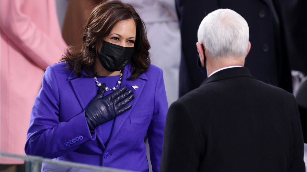 Vice President Kamala Harris in purple outfit