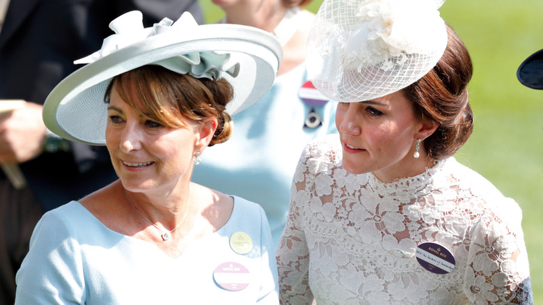 Carole and Kate Middleton smile