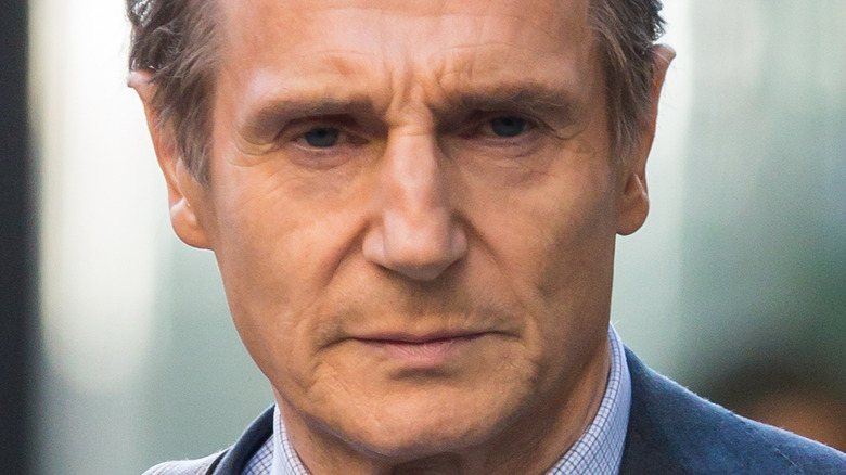 Liam Neeson staring 