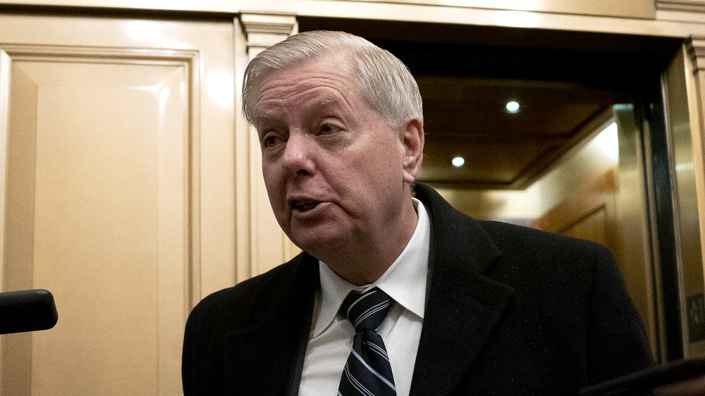 Lindsey Graham speaking to reporters