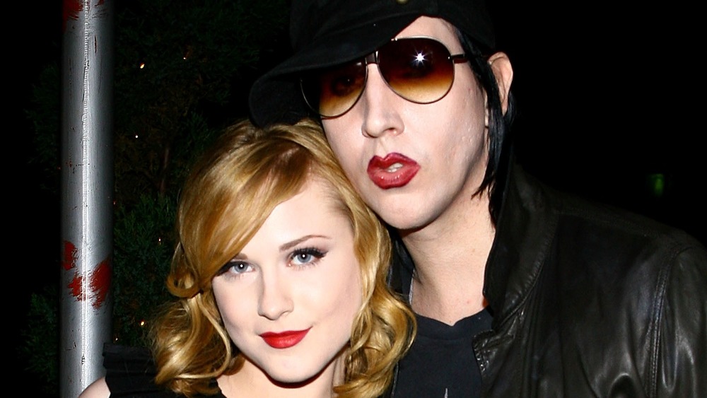 Evan Rachel Wood, Marilyn Manson in black