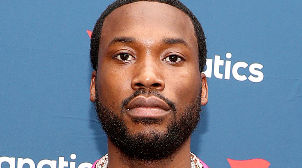 Meek Mill on the red carpet at Fanatics Super Bowl Party