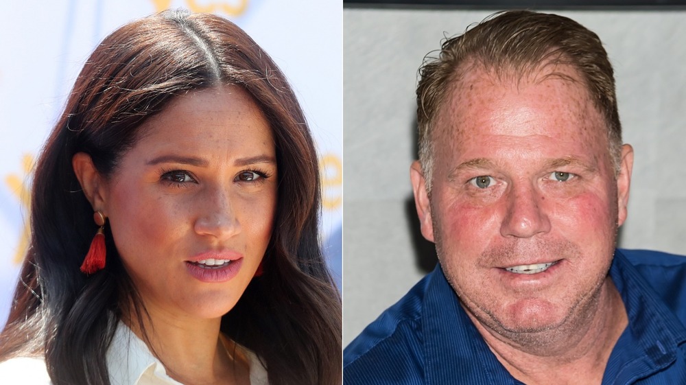 Meghan Markle, Thomas Markle Jr. staring