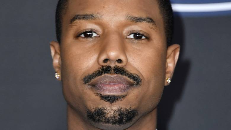 Michael B. Jordan, not smiling, facial hair, 2020 photo