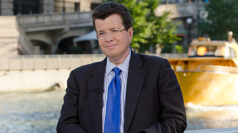 Neil Cavuto doing a broadcast from one of Donald Trump's hotels.