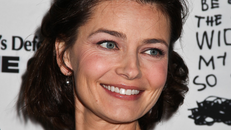 Paulina Porizkova smiles on red carpet
