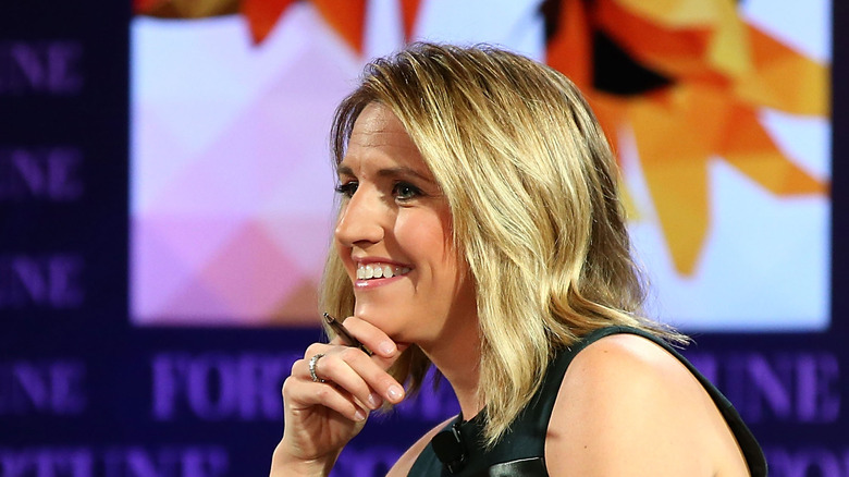 Poppy Harlow speaks onstage at the Fortune Most Powerful Women Summit in 2016