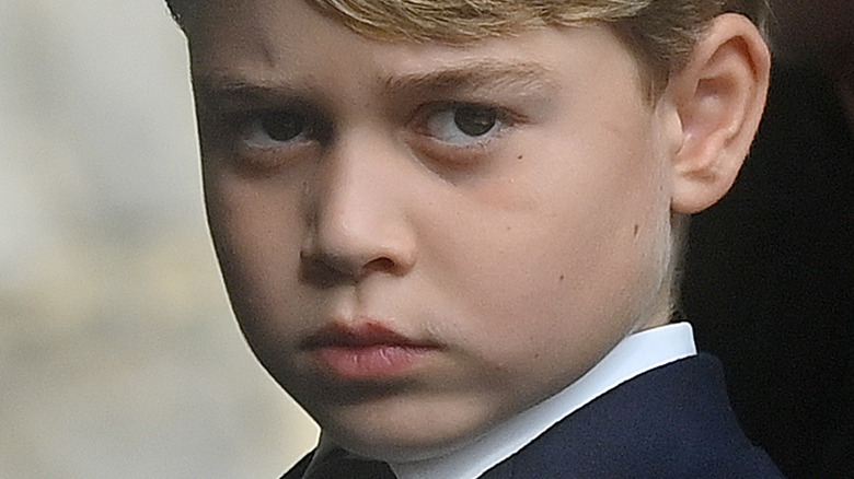 Prince George looking serious