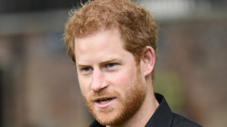 Prince Harry black polo outdoors