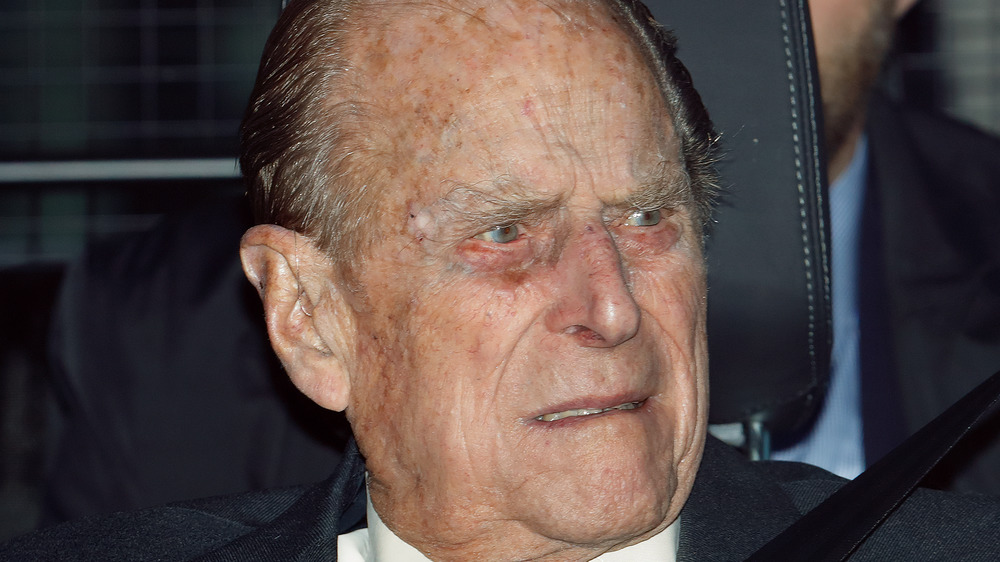 Prince Philip with a serious expression