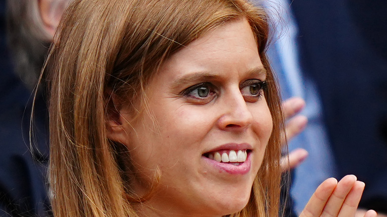 Princess Beatrice looking on ahead of the start of the Ladies' Singles Semi-Final matches