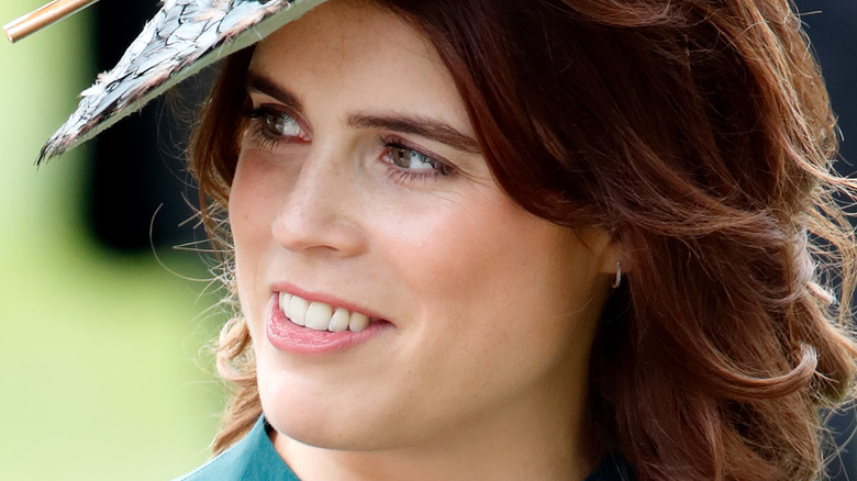 Princess Eugenie looking to the side at event 