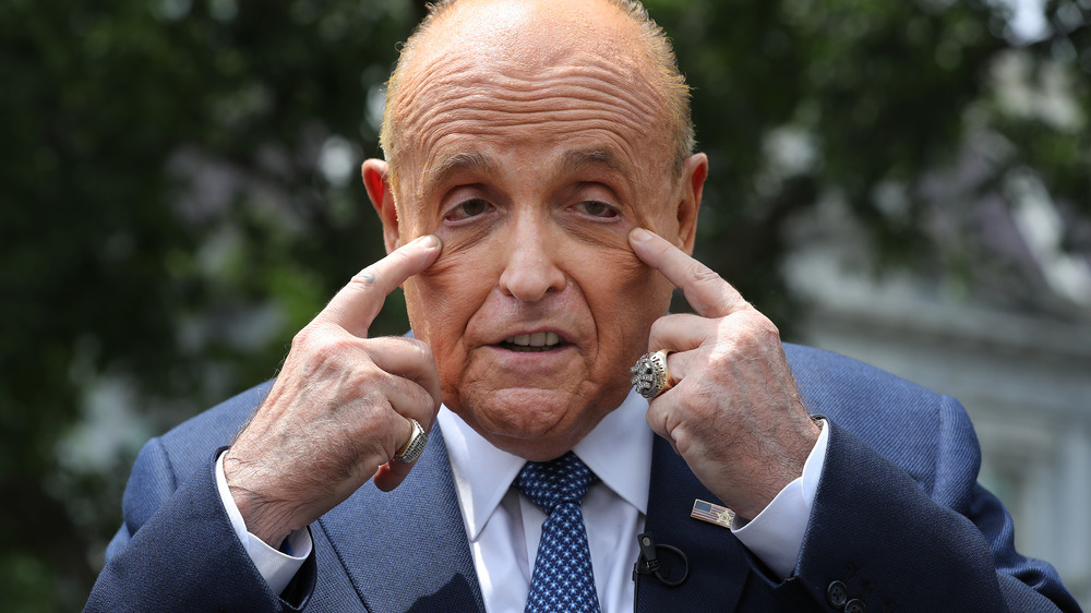 Rudy Giuliani making a weird face