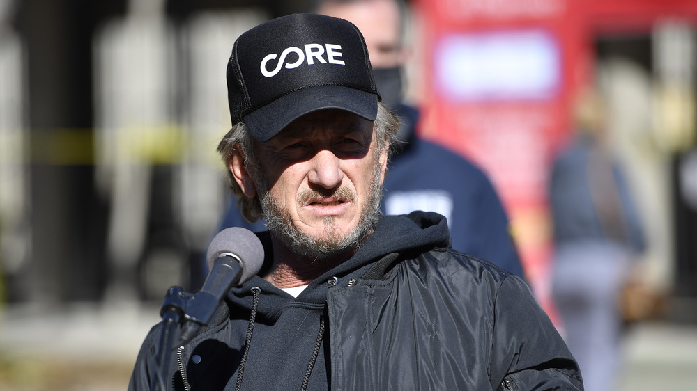 Sean Penn speaks at CORE vaccination site