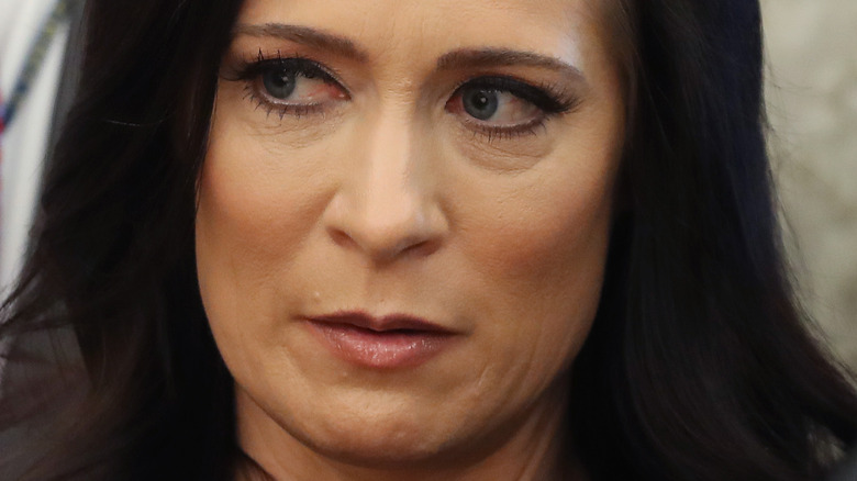 Stephanie Grisham looking concerned