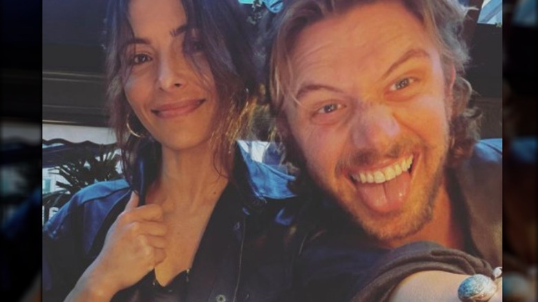 Sarah Shahi and Adam Demos selfie 