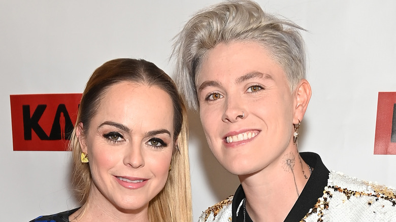 Taryn Manning and Anne Cline posing together
