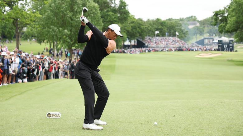 Tiger Woods playing golf