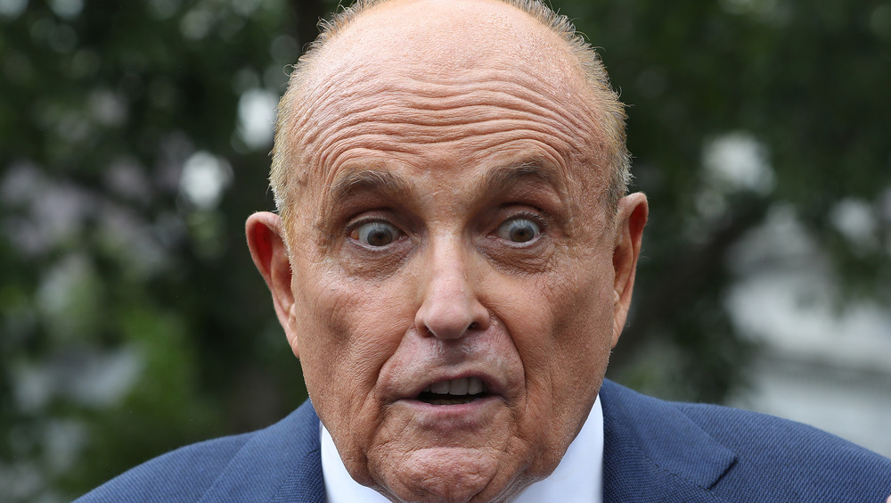 Rudy Giuliani speaks to reporters July 2020