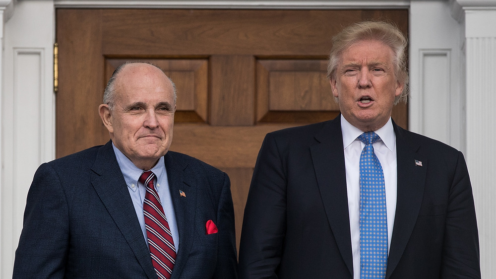 Donald Trump and Rudy Giuliani standing together