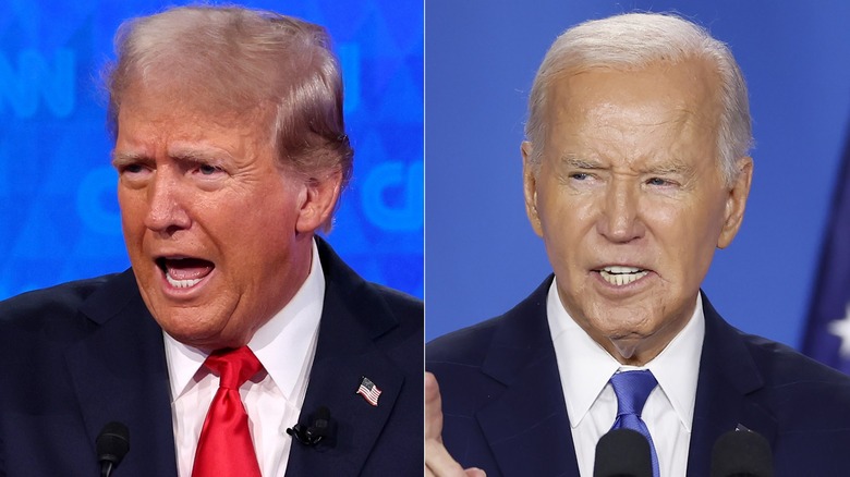 Donald Trump; Joe Biden speaking