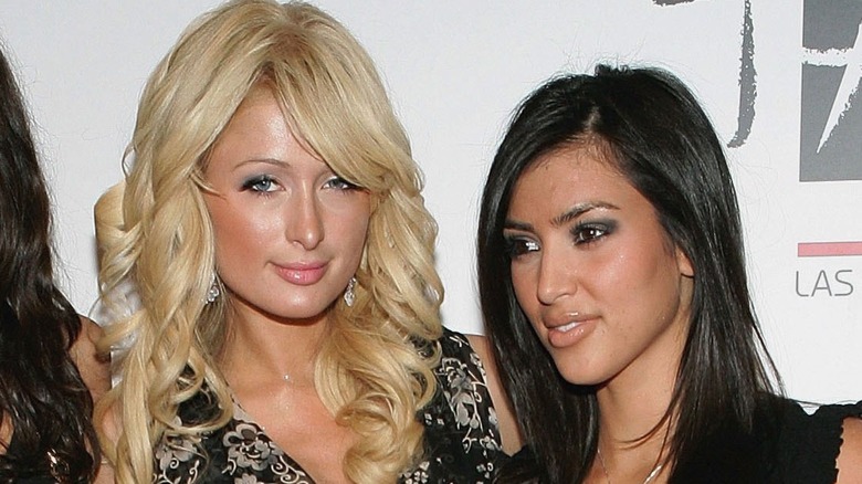 Paris Hilton and Kim Kardashian posing together