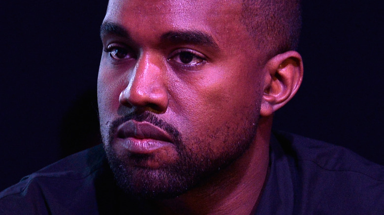 Kanye West looking serious