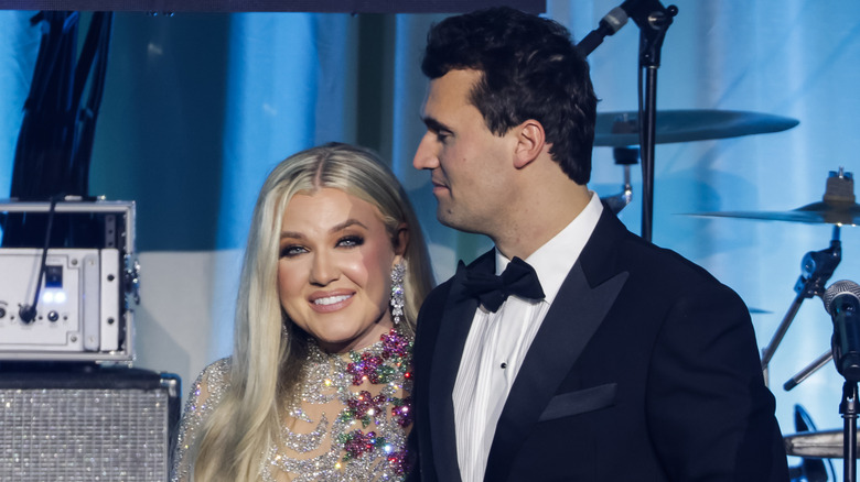 Erika and Charlie Kirk at Turning Point USA Inaugural-Eve in January 2025